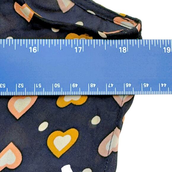 J.Crew Sz 2 100% Silk Hearts Print Sleeveless Blouse Career Layer Basic Classy - Picture 6 of 7